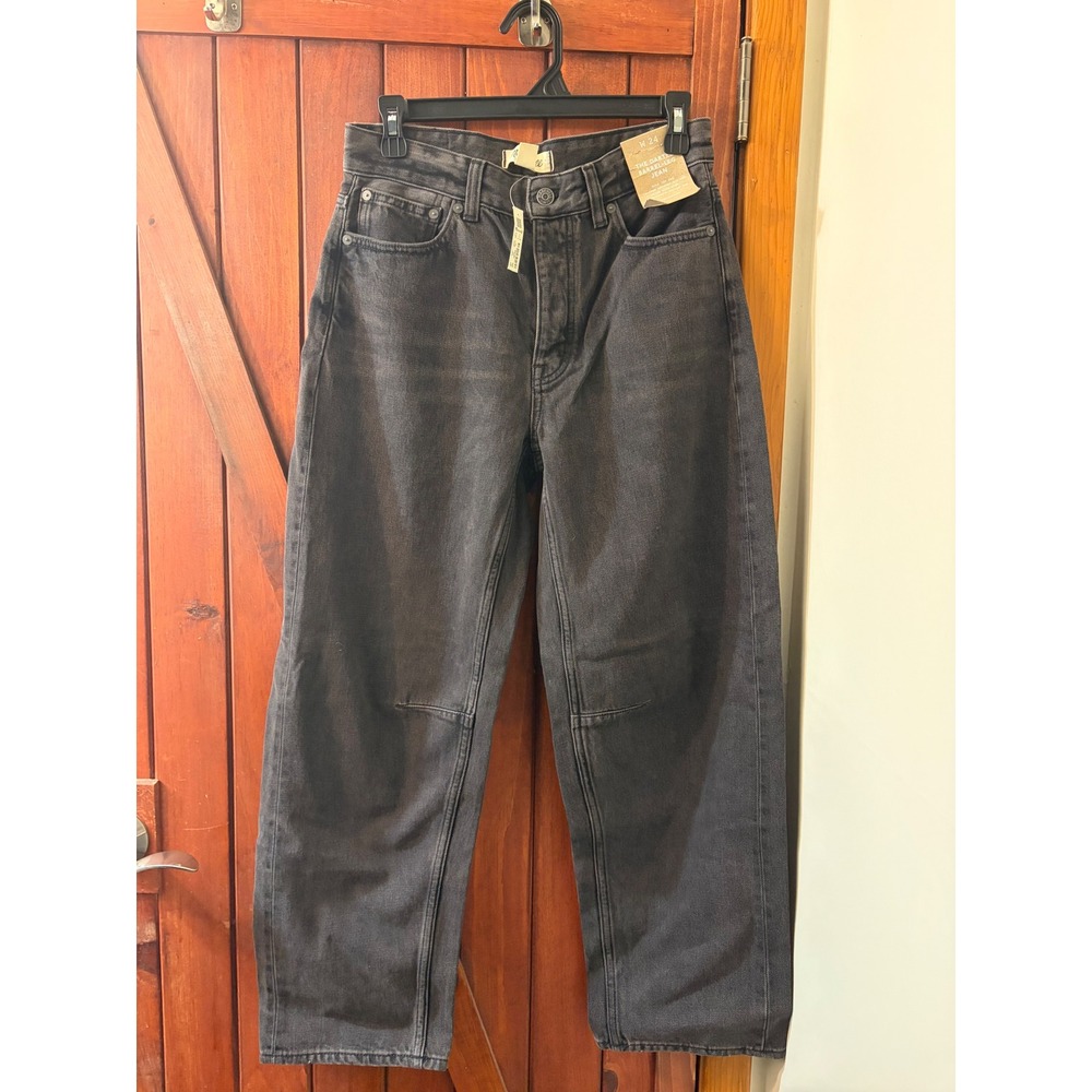 Madewell The Darted Barrel-Leg Jean Washed Black NR525 Womens 24 NWT